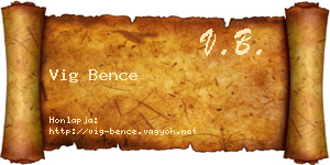 Vig Bence névjegykártya